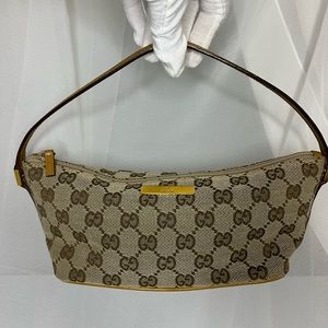 Gucci Abbey GG Boat Pochette Brown Mini Bag